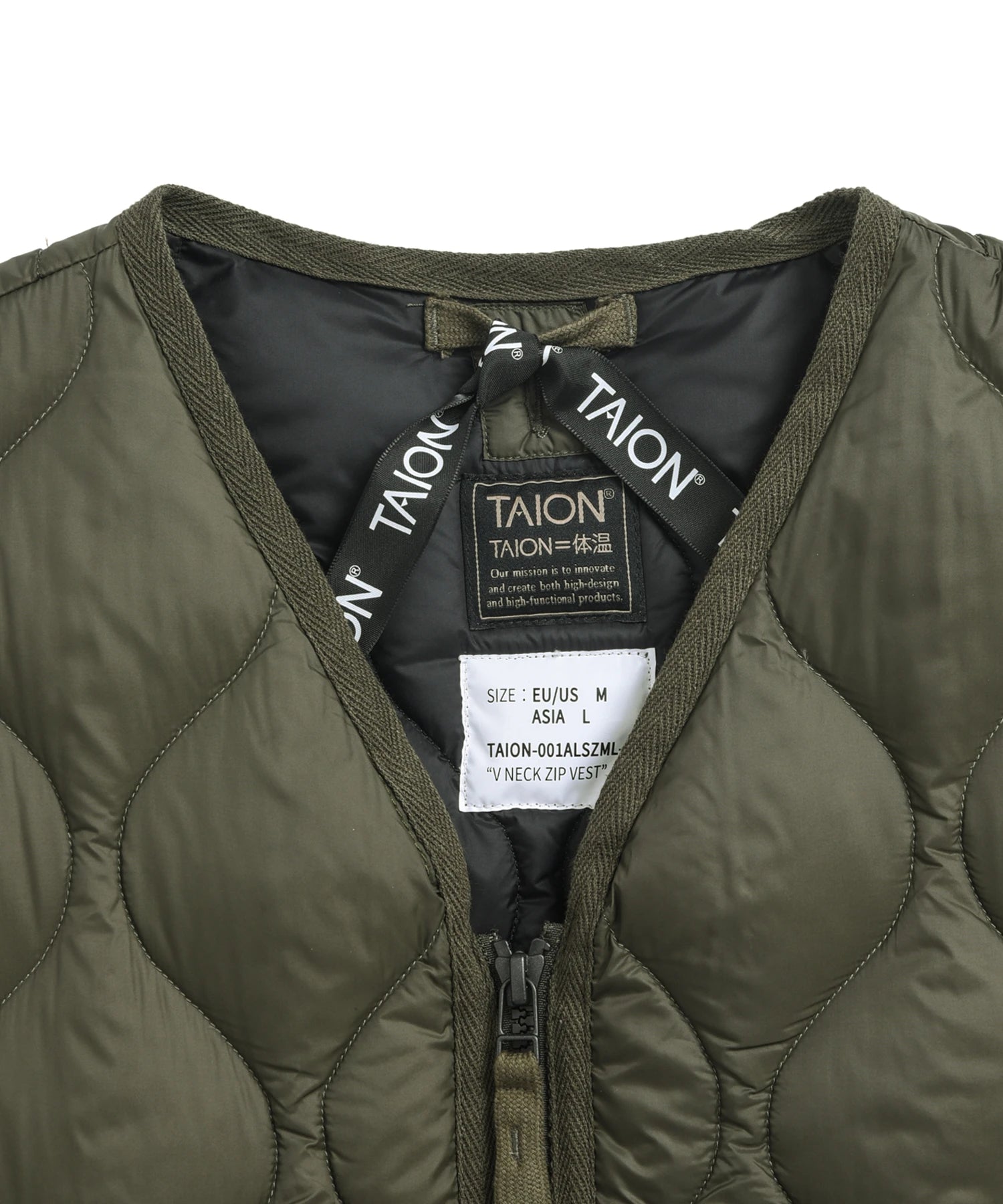 TAION Unisex Military V-Neck W-Zip Down Vest (Soft Shell)