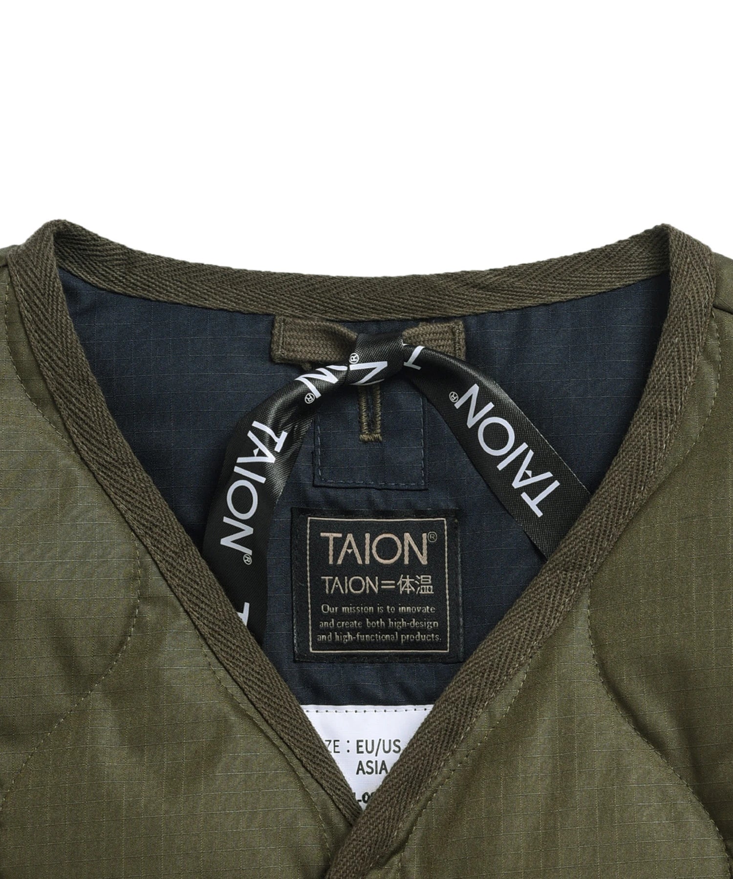 TAION Unisex Military W-Zip Lace Up V-Neck Down Vest (Hard Shell)