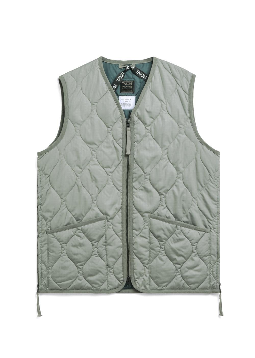 TAION Unisex Military Zip V-Neck Down Vest (Hard Shell)