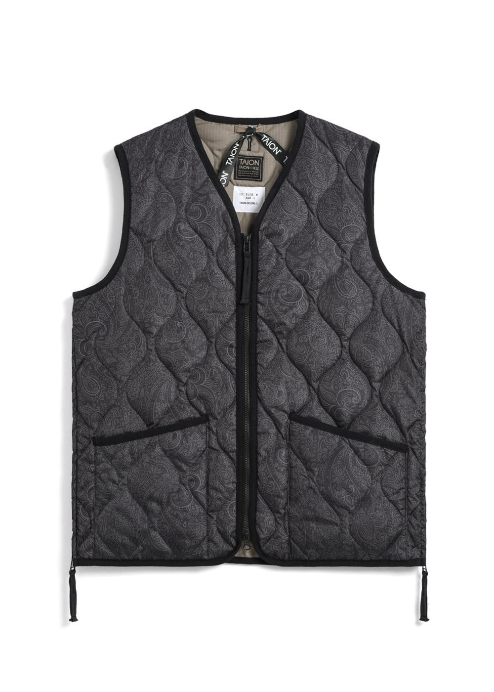 TAION Unisex Military Zip V-Neck Down Vest (Hard Shell)