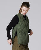 TAION Unisex Military Zip V-Neck Down Vest (Hard Shell)