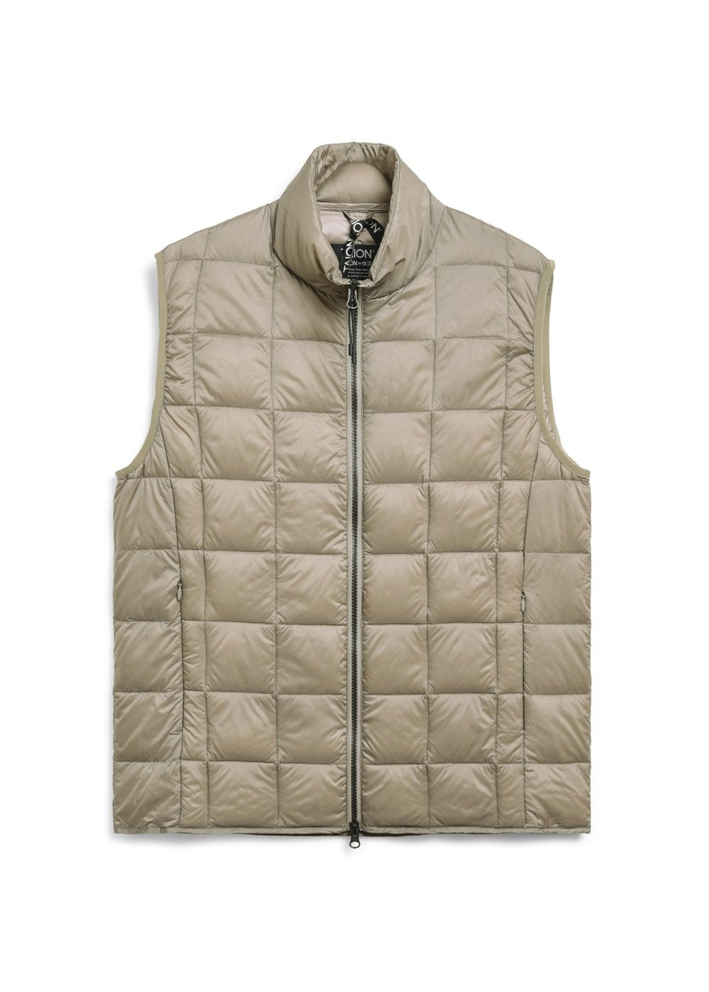 TAION Unisex Basic Hi-Neck W-Zip Down Vest