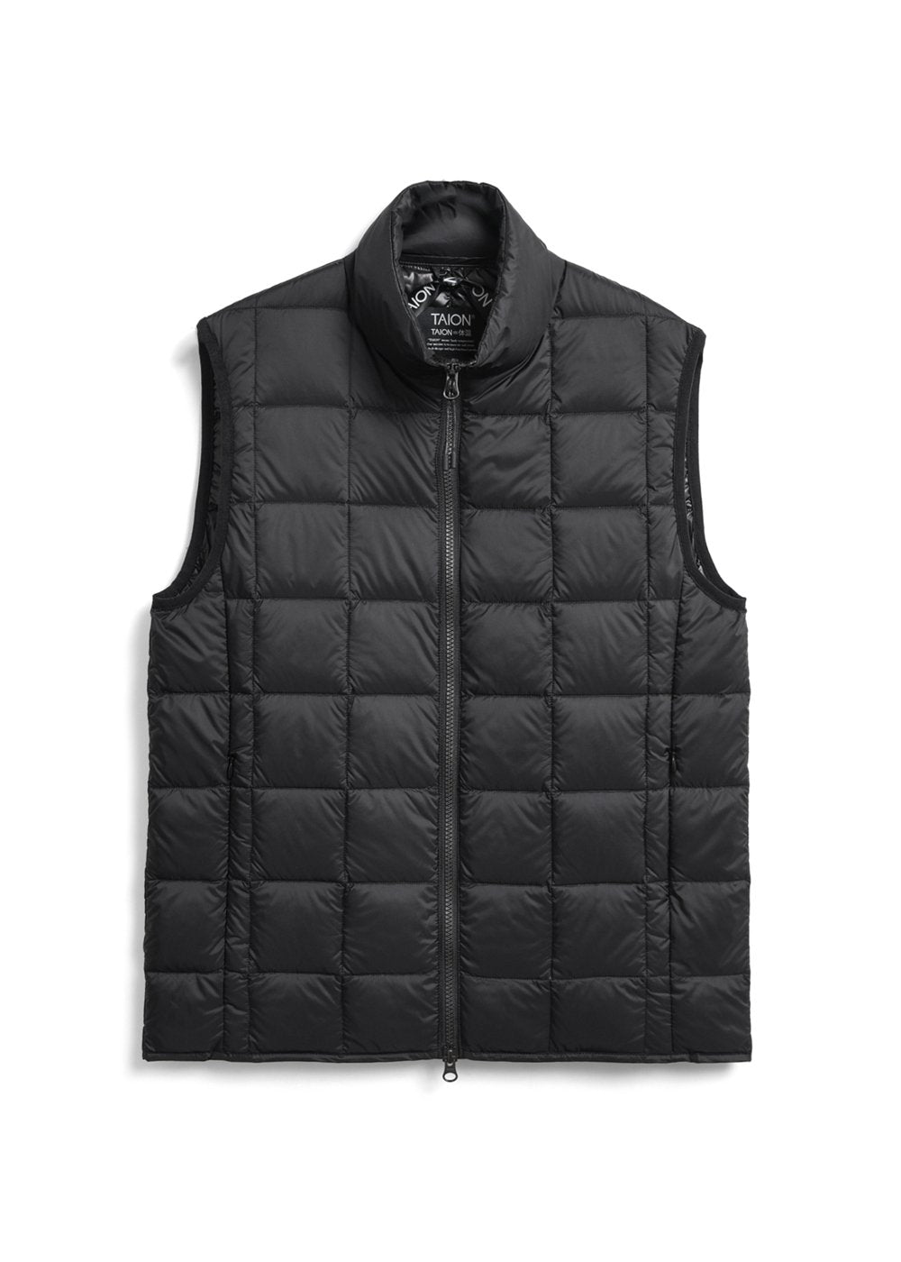 TAION Unisex Basic Hi-Neck W-Zip Down Vest