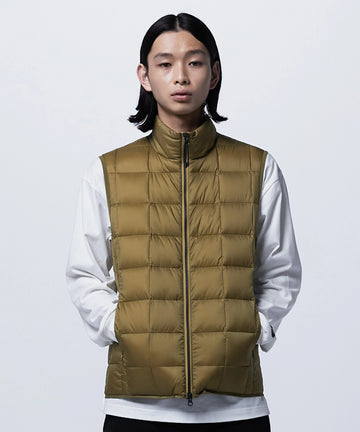 Unisex Basic Hi-Neck W-Zip Down Vest – TAION US