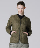 TAION Unisex Military W-Zip V-Neck Down Jacket (Soft Shell)