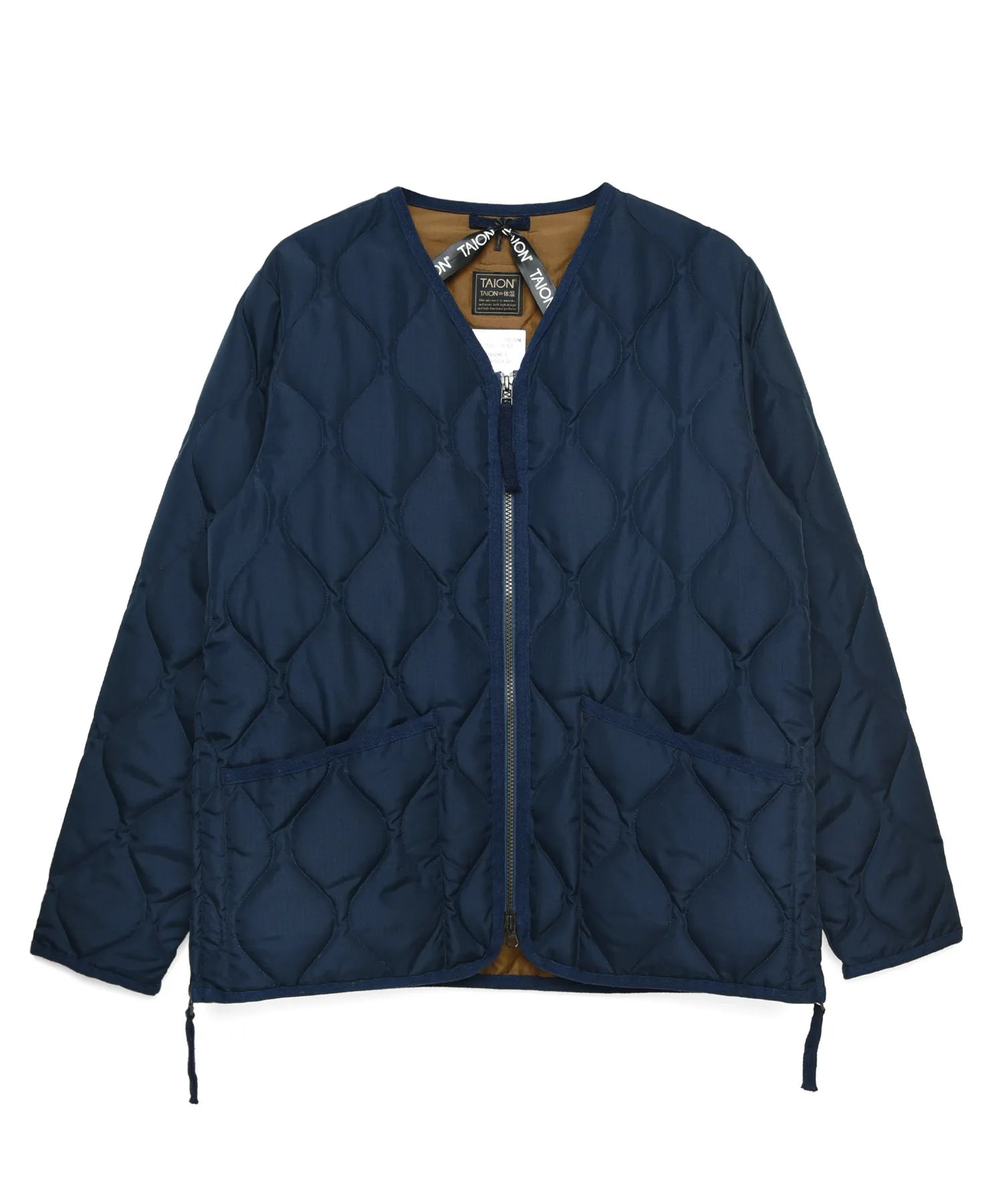 Unisex Military W-Zip V-Neck Down Jacket (Hard Shell)