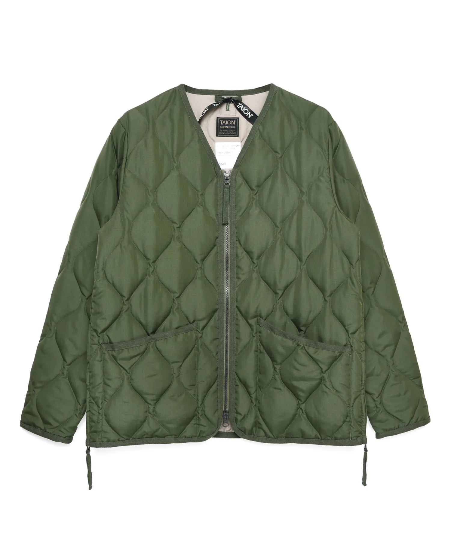 Unisex Military W-Zip V-Neck Down Jacket (Hard Shell)