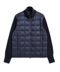 Unisex Basic Hi Neck Down Jacket + Knit Sleeves