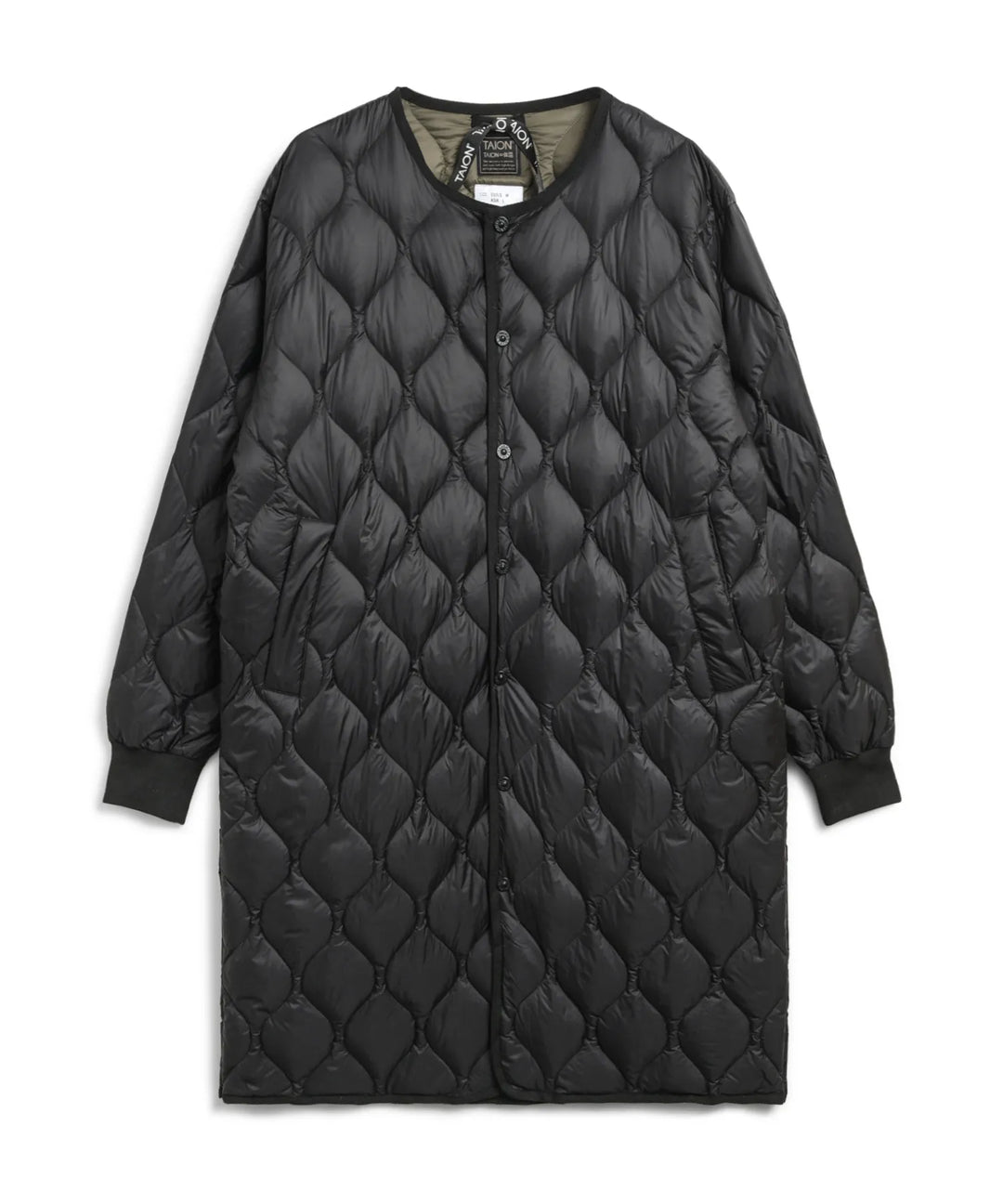 Unisex Military Over Size Crew Neck Long Down Jacket (Soft Shell