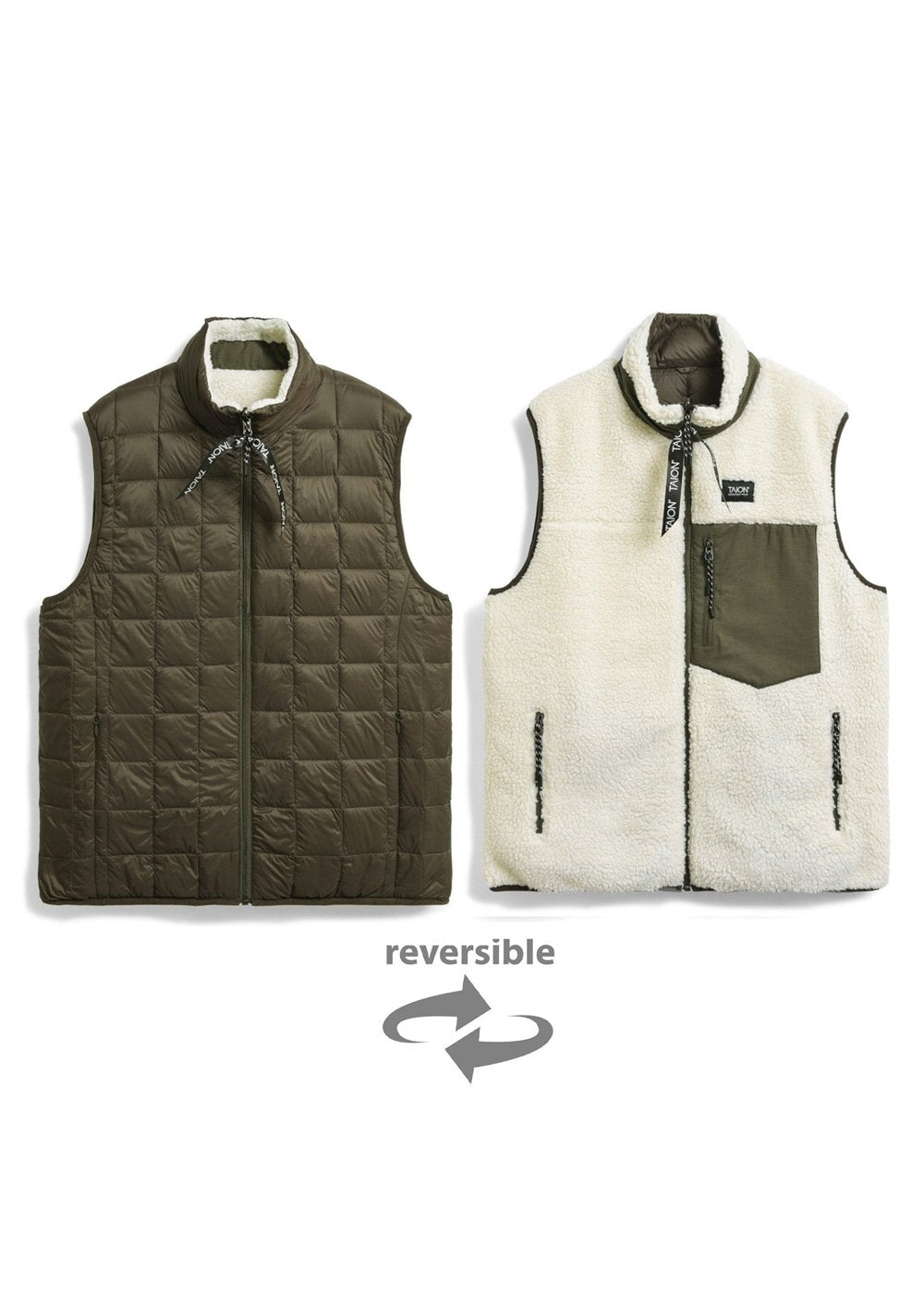 TAION Unisex Mountain Down X Boa Reversible Down Vest