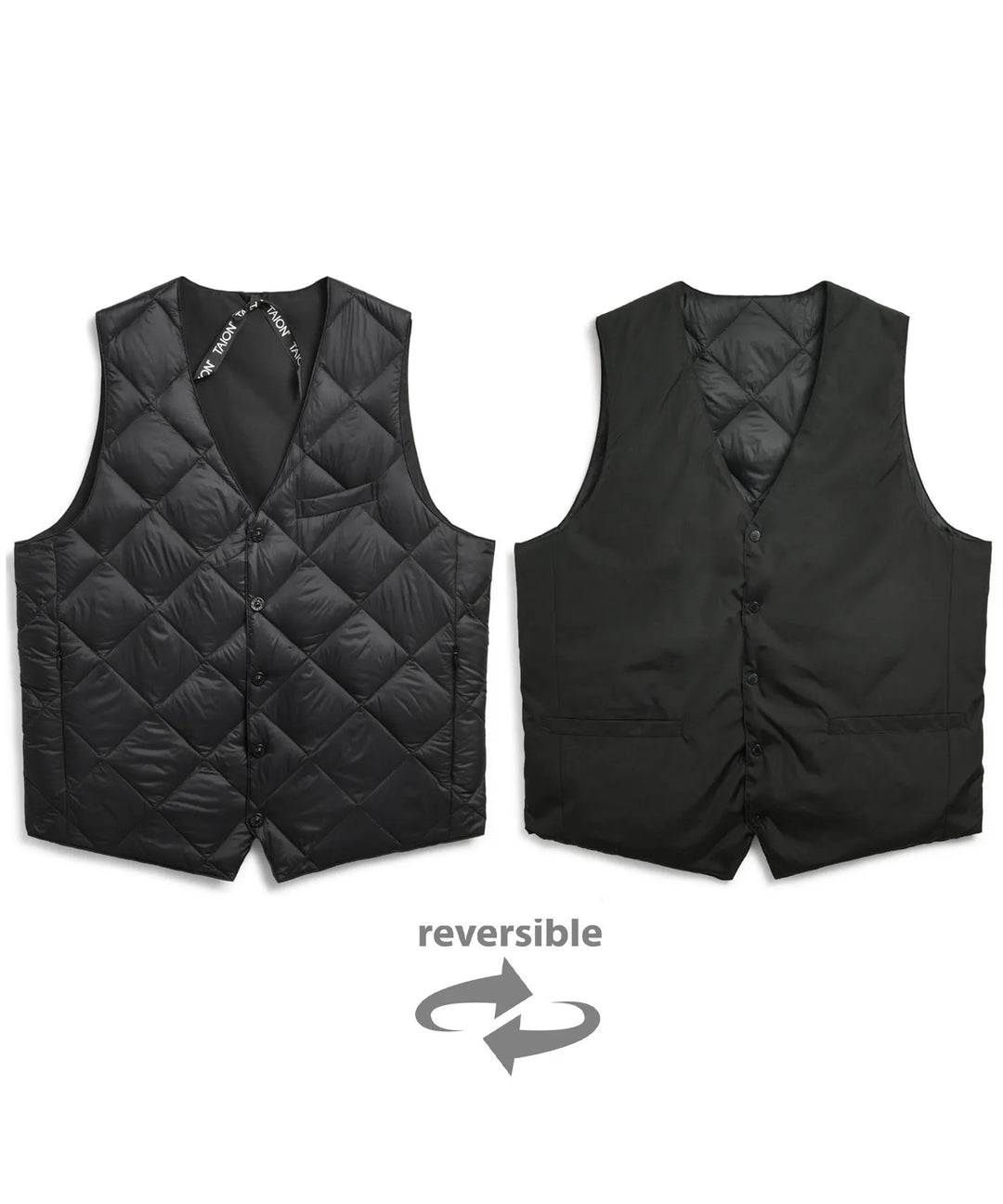 Reversible Single Snap Button Down Gilet – TAION US