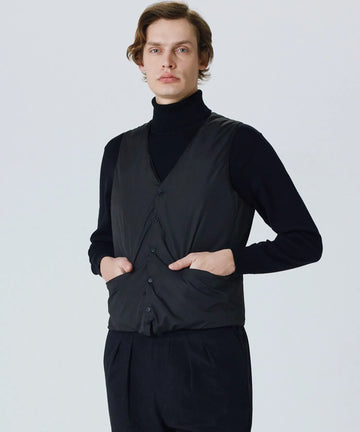 Reversible Single Snap Button Down Gilet – TAION US